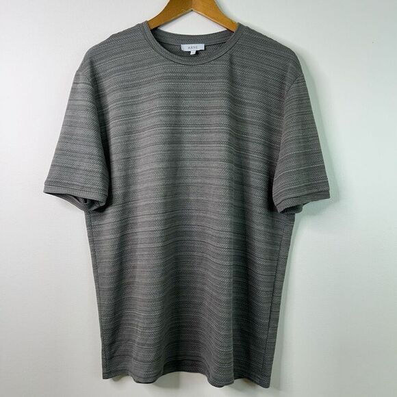 Arne Gray Crew Neck Short Sleeve Honeycomb Knit Casual T-Shirt Men's Size XXL - Picture 1 of 10